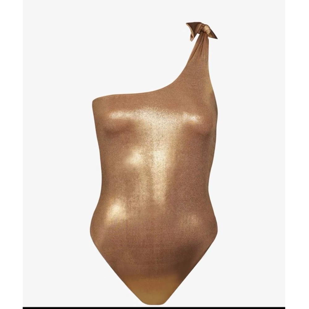 Sara Cristina Nerea one shoulder one piece gold